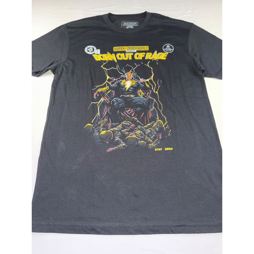 Zero Foxtrot Born Out Of Rage Black Adam Graphic T-Shirt Mens Medium Black NWOT